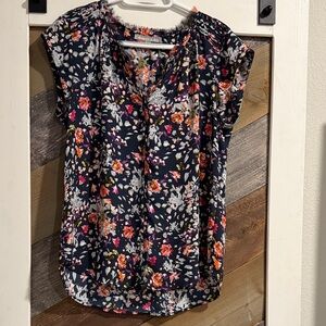 Daniel Rainn Navy Floral Blouse
